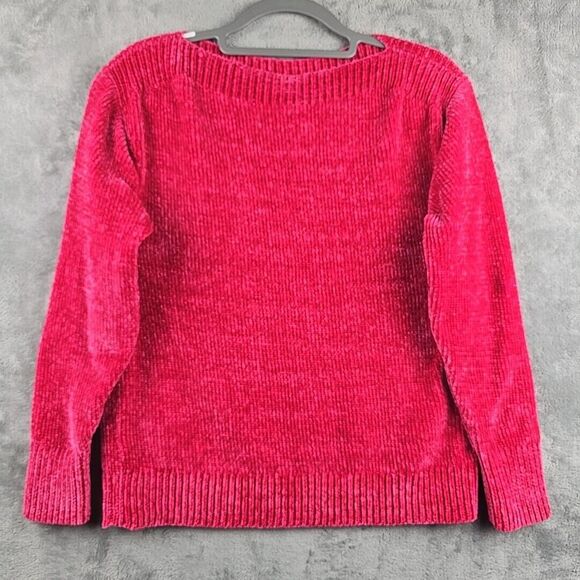 Tommy Bahama 100% Polyester Luna‎ Chenille Boat Neck Sweater Size XS Pink - Picture 1 of 8